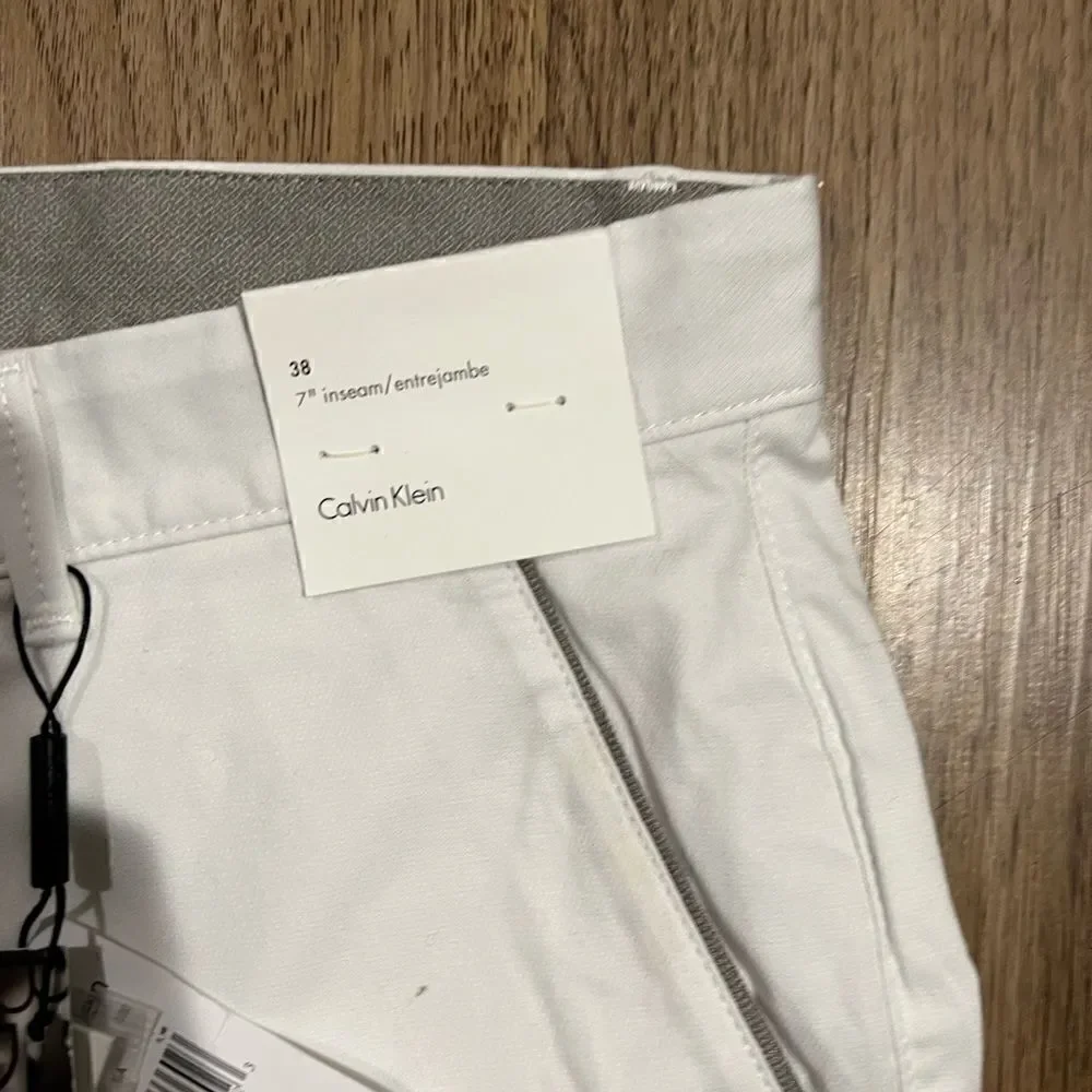 Calvin Klein Mens Extreme Slim Fit Casual Chino Shorts, White/gray - Picture 4 of 6